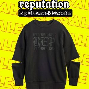 RARE Taylor Swift Reputation Zip Black Sweater Crewneck
